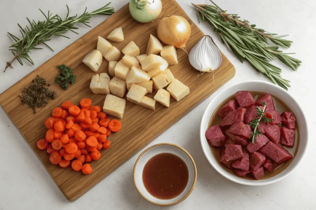 Ingredients needed to make Beef Stew