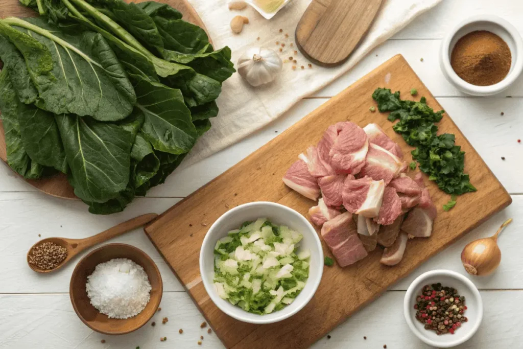 Chow Chow ingredients on a cutting board