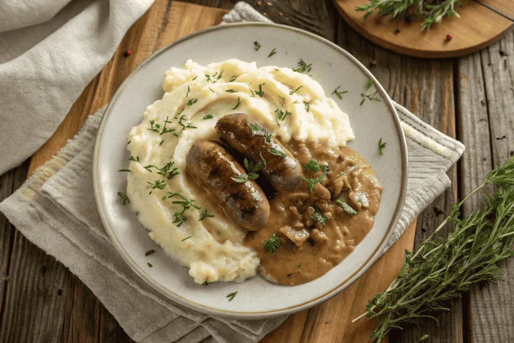 Close-up of creamy mashed potatoes, highlighting their smooth texture in easy meals with mashed potatoes.