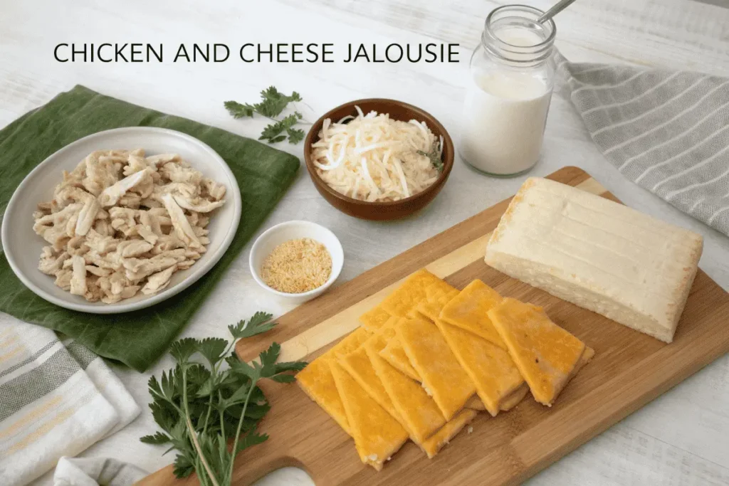 Key ingredients for Chicken and Cheese Jalousie recipe