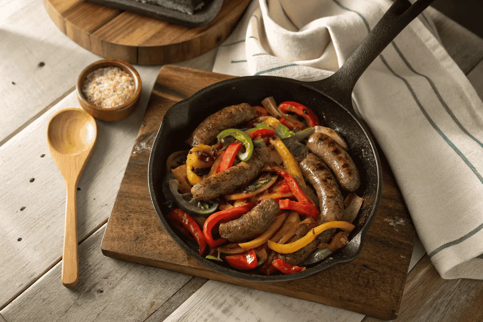 Beef Sausage and Peppers Skillet Recipe