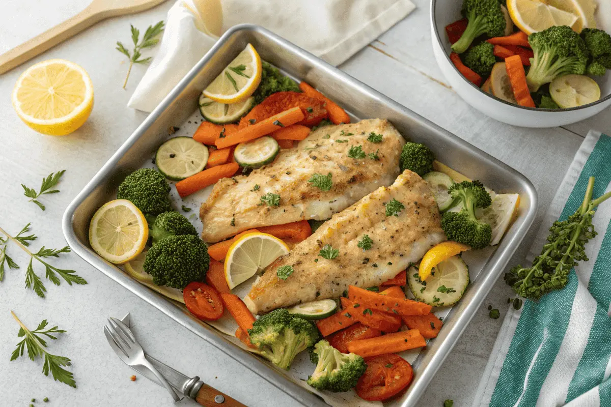 Baked Rockfish with Roasted Vegetables