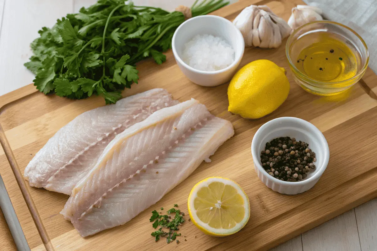 Ingredients for pan-fried rockfish